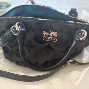 Coach Black Signature Tote Bag